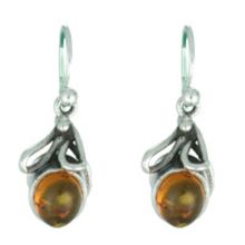 SUPERB AMBER EARRING WITH SOLID 925 STERLING SILVER 4G