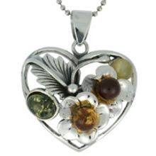 11G AMBER PENDANT WITH SOLID 925 STERLING SILVER