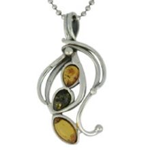 REAL AMBER PENDANT WITH SOLID 925 STERLING SILVER 3.9G