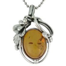 SUPERB AMBER PENDANT WITH SOLID 925 STERLING SILVER 8G