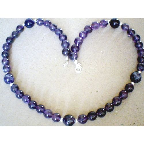 NATURAL AMETHYST NECKLACE & 925 STERLING SILVER