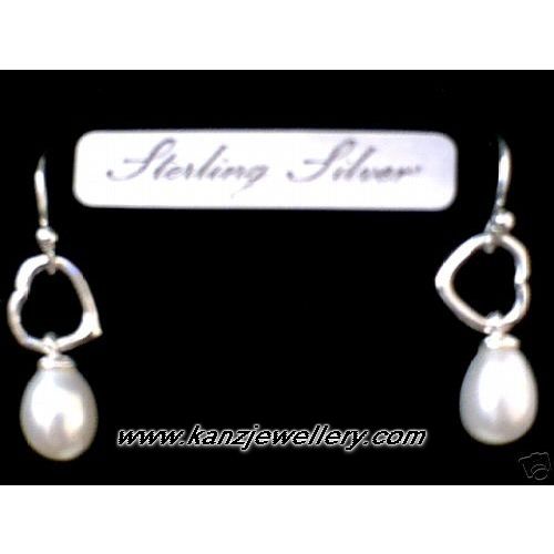 SUPERB FW PEARL EARRING DROP WITH 925 STERLING SILVER