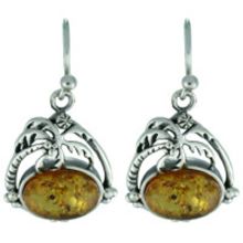 SUPERB AMBER EARRING WITH SOLID 925 STERLING SILVER 6G