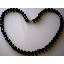 BEAUTIFUL & EXCELLENT QUALITY 8MM BLACK AGATE NECKLACE