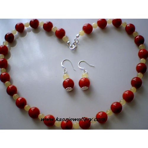 REAL BALTIC AMBER / RED CORAL & 925 STERLING SILVER SET