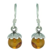 BALTIC AMBER EARRING WITH SOLID 925 STERLING SILVER