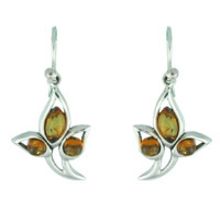 REAL AMBER EARRING WITH SOLID 925 STERLING SILVER 4.3G