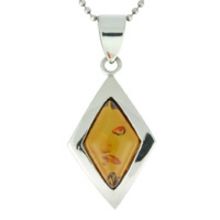 BALTIC AMBER PENDANT WITH SOLID 925 STERLING SILVER 6G