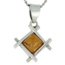 REAL AMBER PENDANT WITH SOLID 925 STERLING SILVER 4.7G
