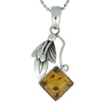REAL AMBER PENDANT WITH SOLID 925 STERLING SILVER 6,2G